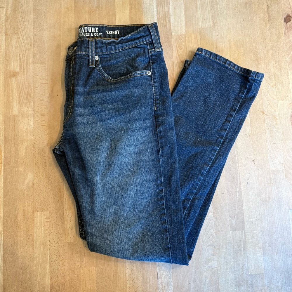 Signature by Levi Strauss Men's Skinny Straight Leg Jeans Medium Wash Blue 34x32